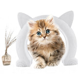 White Cat Ear Pet Door Frame for Interior Doors Cute and Easy Indoor Access