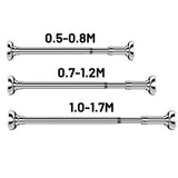 Adjustable Telescopic Curtain Rail Rod Tension Extendable Hanging Pole for Bathroom Wall Closet