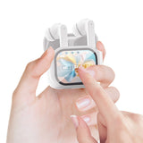 Wireless Bluetooth 5.4 AI Translation Earbuds with LCD Touchscreen 150-Language Real-Time Translation White