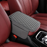 PU Leather Car Center Console Cover with 2 Storage Pocket Car Arm Rest Cover Car Interior Accessories Grey