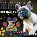 12 Colors Pet Nail Polish Marker Pens Set for Dogs and Cats