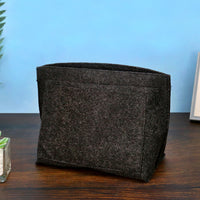 Felt Purse Insert Organizer Interior Zipper Storage Bag for Handbag Tote Bag Insert Bag Black
