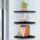 No-Drill Floating Corner Shelf Set for Wall Storage Black