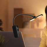 Dual Head Foldable LED Reading Clip Light with Dimmable Brightness
