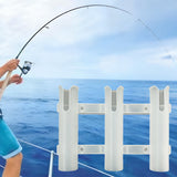 3-Tube Fishing Rod Holder Bracket Rack for Boats Garage and Cooler White