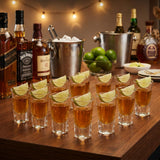 12 PCS Shot Glasses Set with Heavy Base Clear Shot Glasses Bulk for Vodka Tequila Whiskey Liquor