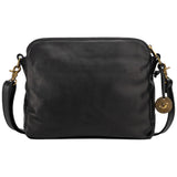 Women PU Leather Crossbody Bag Multifunctional Three Layer Purse Shoulder Bag Tote Black