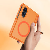 Shock Resistant Phone Case Compatible With Galaxy Z Fold 8 with Screen Protector Orange