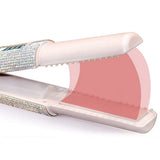 Wireless Hair Straightener and Curler Portable USB Rechargeable Hair Styling Comb Flat Iron for Travel Pink