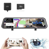 12" 4K Streaming Rearview Mirror Dash Cam with Dual Lens & Night Vision