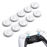 10 PCS TPU Thumb Grip Caps for PS4 and PS5 Controller Joysticks White