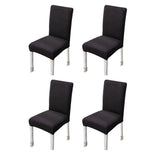 4 Pack Stretch Chair Covers Elastic Dining Chair Slipcovers Black