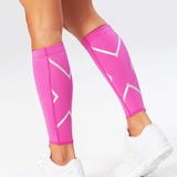 Pair of Compression Calf Sleeve Elastic Leg Brace for Sports Running  Rose Red