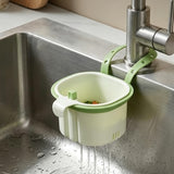 Colander Strainer Skimmer Basket Filter Drain Kitchen Sink Rack with Quick Release Bottom Green