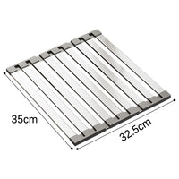 Foldable Over Sink Drying Drainer Stainless Steel Dish Rack for Kitchen