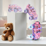 Remote Control Car with Color Lights Stickers Rechargeable Off Road Truck Pink
