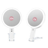 10X/1X Magnifying Makeup Mirror with Lights Rechargeable Double-Sided Touch Dimmable Mirror