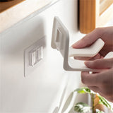 2PCS Wall Mounted Hair Dryer Holder with Cord Organizer Adhesive Blow Dryer Rack White