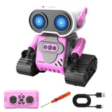 Rechargeable Gesture-Controlled Robot Toy with LED Light Effects and Remote Control Pink