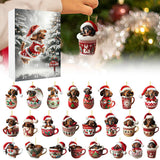 Christmas Countdown Advent Calendar – Dog Holiday Collectible Hanging Ornament Style 2