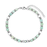Moonstone & Amazonite Jasper Bracelet for Women – Stainless Steel Jewelry Gift Style 2