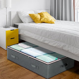 4Pcs Under Bed Storage Containers Storage Bins with Clear Lids for Clothes Blankets