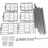 6 Tier Shower  Organizer Tension Pole Rustproof  for Bathroom Organizers and Storage Silver