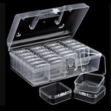 24-Grid Small Clear Stackable Storage Boxes Ideal for Jewelry Craft Organizer