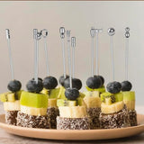 9 PCS Stainless Steel Fruit Picks Reusable Cocktail Appetizer Skewers