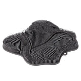 Non Slip Shower Mat 30x28cm Suction Back and Foot Cleaning Grey