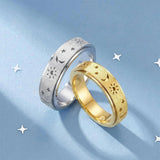 3 PCS Stainless Steel 360 Degree Spinner Ring Set Gold Silver Rainbow