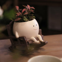 Smily Face Planter Pot Cute Resin Flower Succulent Plant Pot