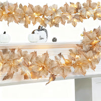 LED Maple Leaves Garland with Lights – Fall Decorations for Home and Christmas