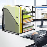 Five Layer Desk File Organizer for Paper and Mail Sorting Black