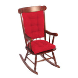 2Pcs Set Non-Slip Rocking Chair Cushion Set with Seat and Back Cushion Red
