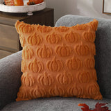 Fall Pillow Covers – Halloween Pumpkin Decor Faux Fur Pillowcase for Chair & Sofa Brown