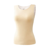 Underwear Round Neck Slim Fit Fall Winter Warm Baselayer Top for Women for Daily Wear & Layering Apricot