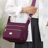 Ladies Crossbody Bag Shoulder Messenger Bag with Multiple Pockets Purple