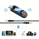 LCD Bluetooth 5.0 Transmitter & Receiver USB Audio Adapter for TV Car and PC Speakers