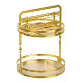 2-Tier Rotating Makeup Organizer Perfume Organizer for Dresser Bathroom Organizers Gold