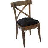 2Pcs Dining Chair Cushions Office Chair Seat Pad Backrest Pad Black