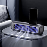 Rechargeable Bladeless Tower Fan USB for Wall Floor Desk Use Grey