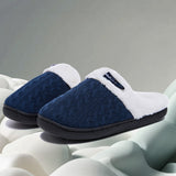 Warm Knit House Slippers for Women Comfy Slippers Indoor Outdoor Soles Dark Navy