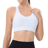 Adjustable Sports Bras Wide Strap Design for Running and Gym Fitness White