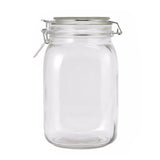 1500ml Clear Glass Airtight Storage Jar with Clamp Lid and Silicone Seal