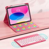 Backlit Keyboard Case Detachable for iPad 10.2 and 10.5 Inch Pink