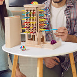 3-in-1 Wooden Tower Game – Stick Pulling & Balance Board for Family Play