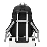 Solid Nylon Backpack Teenage Girls School Shoulder Bag Black