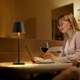 Cordless 3 Color Dimmable Table Lamp Rechargeable Modern LED Desk Lamp Black