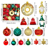 60 PCS Christmas Donut Santa Gnome Ball Hanging Ornament Set Style 3